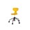 Take stol sh 46-57 cm høj 5-kryds m/hjul medium sort stel