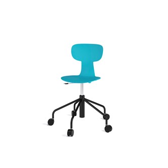 Take stol sh 46-57 cm høj 5-kryds m/hjul medium sort stel