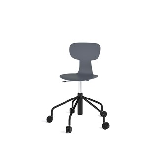 Take stol sh 46-57 cm høj 5-kryds m/hjul medium sort stel