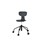 Take stol sh 46-57 cm høj 5-kryds m/hjul medium sort stel