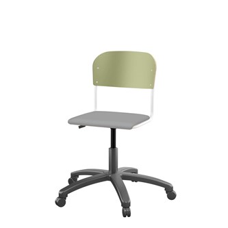 Matte FSC stol gas sh 38-51 cm lille sæde hvidt stel