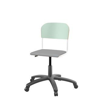 Matte FSC stol gas sh 38-51 cm lille sæde hvidt stel