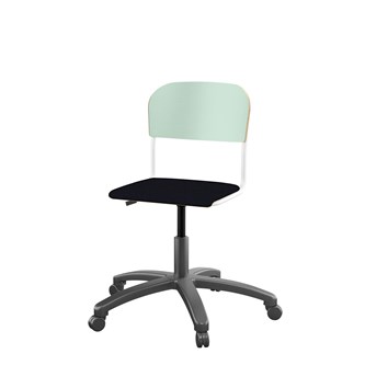 Matte FSC stol gas sh 38-51 cm lille sæde hvidt stel