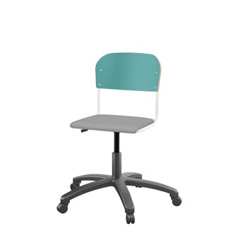 Matte FSC stol gas sh 38-51 cm lille sæde hvidt stel