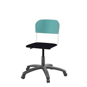 Matte FSC stol gas sh 38-51 cm lille sæde hvidt stel