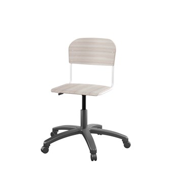 Matte FSC stol gas sh 38-51 cm lille sæde hvidt stel