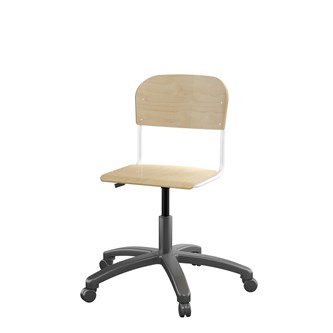 Matte FSC stol gas sh 38-51 cm lille sæde hvidt stel