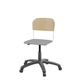 Matte FSC stol gas sh 38-51 cm lille sæde hvidt stel