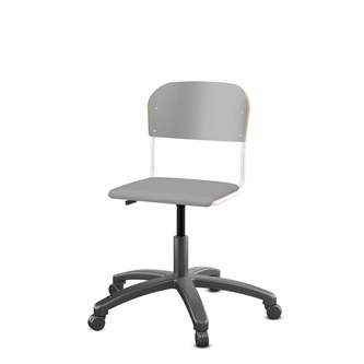 Matte FSC stol gas sh 38-51 cm lille sæde hvidt stel