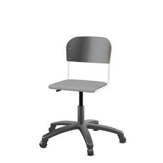 Matte FSC stol gas sh 38-51 cm lille sæde hvidt stel