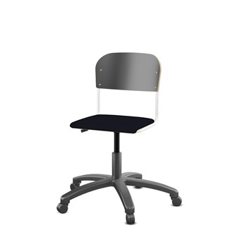 Matte FSC stol gas sh 38-51 cm lille sæde hvidt stel