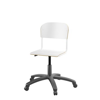 Matte FSC stol gas sh 38-51 cm lille sæde hvidt stel