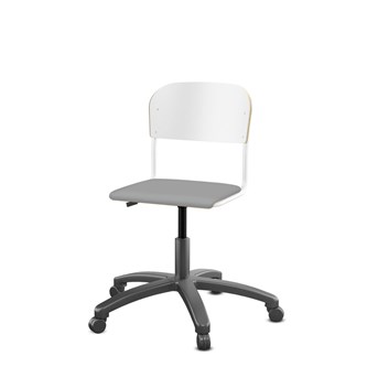 Matte FSC stol gas sh 38-51 cm lille sæde hvidt stel