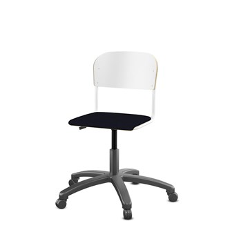 Matte FSC stol gas sh 38-51 cm lille sæde hvidt stel