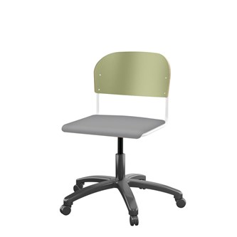 Matte FSC stol gas sh 38-51 cm stort sæde hvidt stel