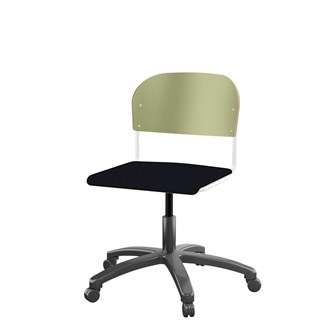 Matte FSC stol gas sh 38-51 cm stort sæde hvidt stel