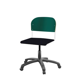 Matte FSC stol gas sh 38-51 cm stort sæde hvidt stel