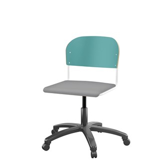 Matte FSC stol gas sh 38-51 cm stort sæde hvidt stel