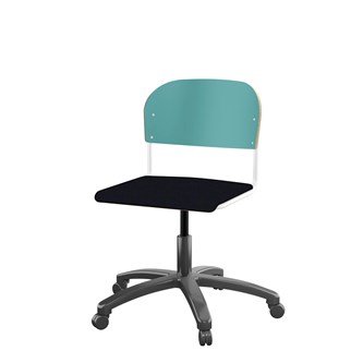 Matte FSC stol gas sh 38-51 cm stort sæde hvidt stel