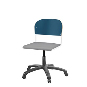 Matte FSC stol gas sh 38-51 cm stort sæde hvidt stel