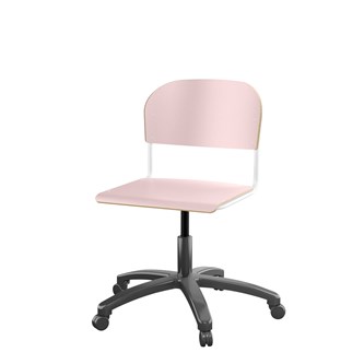 Matte FSC stol gas sh 38-51 cm stort sæde hvidt stel
