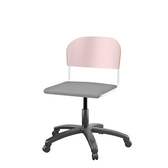 Matte FSC stol gas sh 38-51 cm stort sæde hvidt stel