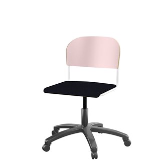Matte FSC stol gas sh 38-51 cm stort sæde hvidt stel