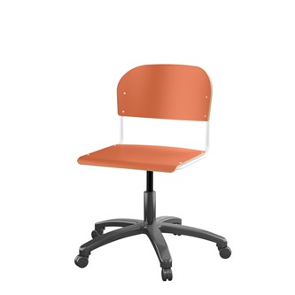 Matte FSC stol gas sh 38-51 cm stort sæde hvidt stel