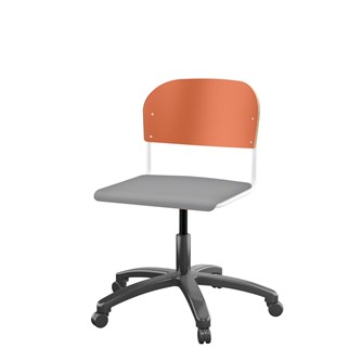 Matte FSC stol gas sh 38-51 cm stort sæde hvidt stel