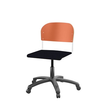 Matte FSC stol gas sh 38-51 cm stort sæde hvidt stel