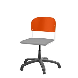 Matte FSC stol gas sh 38-51 cm stort sæde hvidt stel