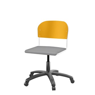 Matte FSC stol gas sh 38-51 cm stort sæde hvidt stel