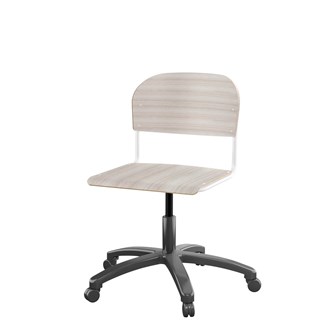 Matte FSC stol gas sh 38-51 cm stort sæde hvidt stel