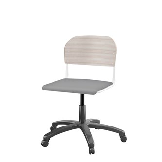 Matte FSC stol gas sh 38-51 cm stort sæde hvidt stel