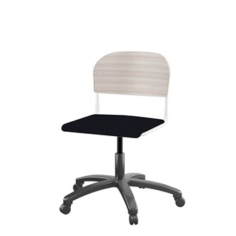 Matte FSC stol gas sh 38-51 cm stort sæde hvidt stel