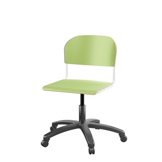 Matte FSC stol gas sh 38-51 cm stort sæde hvidt stel