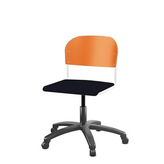 Matte FSC stol gas sh 38-51 cm stort sæde hvidt stel