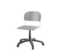 Matte FSC stol gas sh 38-51 cm stort sæde hvidt stel