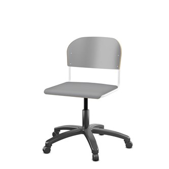 Matte FSC stol gas sh 38-51 cm stort sæde hvidt stel