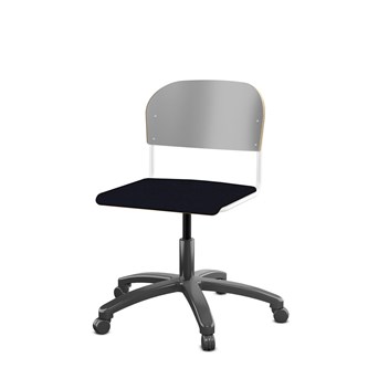 Matte FSC stol gas sh 38-51 cm stort sæde hvidt stel