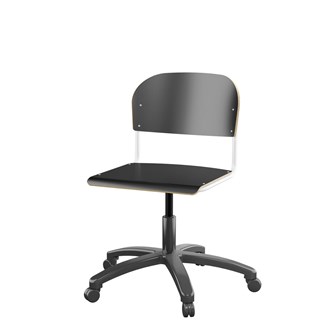 Matte FSC stol gas sh 38-51 cm stort sæde hvidt stel