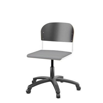 Matte FSC stol gas sh 38-51 cm stort sæde hvidt stel