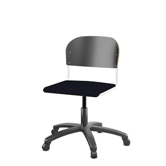 Matte FSC stol gas sh 38-51 cm stort sæde hvidt stel