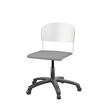 Matte FSC stol gas sh 38-51 cm stort sæde hvidt stel