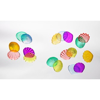Taktile regnbueskaller transparente 36 stk.