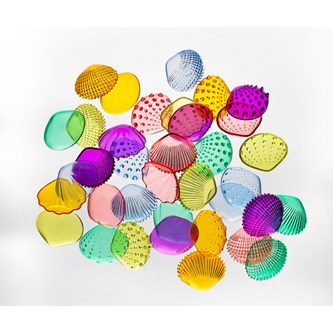 Taktile regnbueskaller transparente 36 stk.