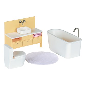 Lundby dukkehusmøbler badeværelse 4 dele