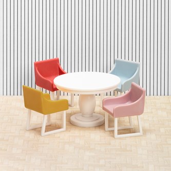 Lundby dukkehusmøbler spisebord 5 dele