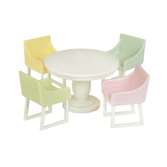 Lundby dukkehusmøbler spisebord 5 dele