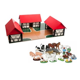 Bondegård med dyr og figurer